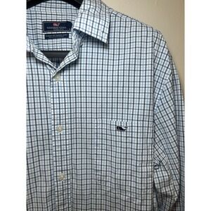 Vineyard Vines Classic Fit Tucker Shirt Pocket Blue White Navy Size XL